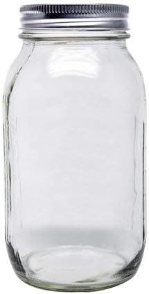 Ball Smooth-Sided Mason Jar with Lid and Band, Regular Mouth, 32 Ounces, 12 Count