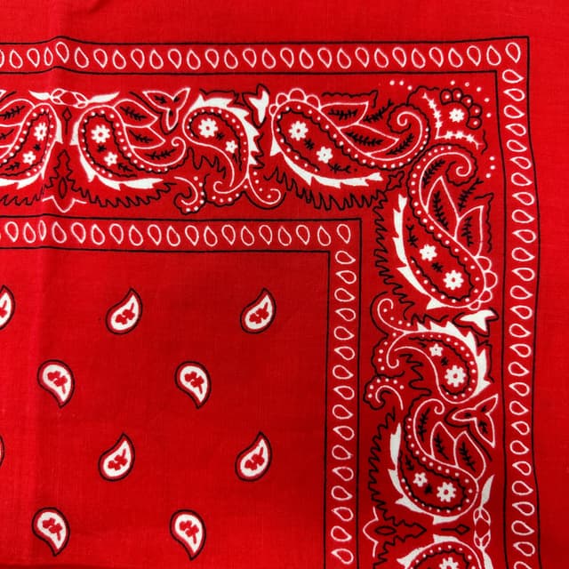 Custom Embroidered Vintage Bandana - Red