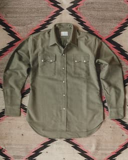 Moleskin Pearlsnap Shirt - Olive