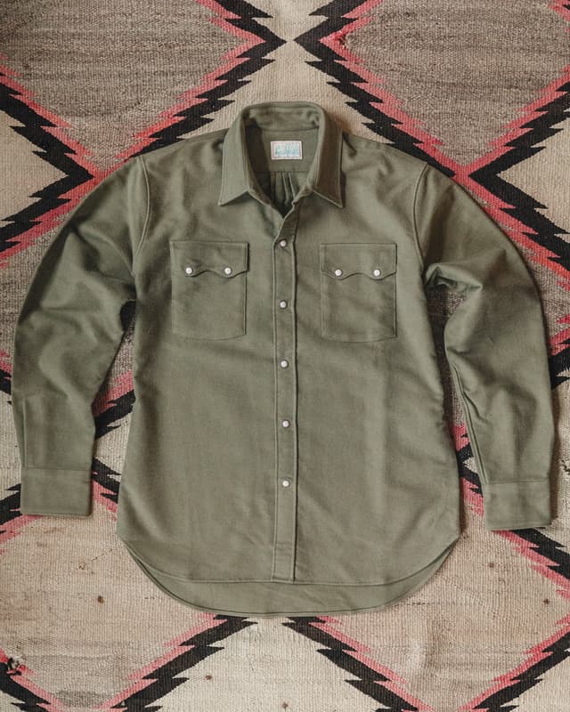 Moleskin Pearlsnap Shirt - Olive