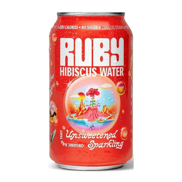 Ruby Hibiscus Organic Unsweetened Sparkling Water